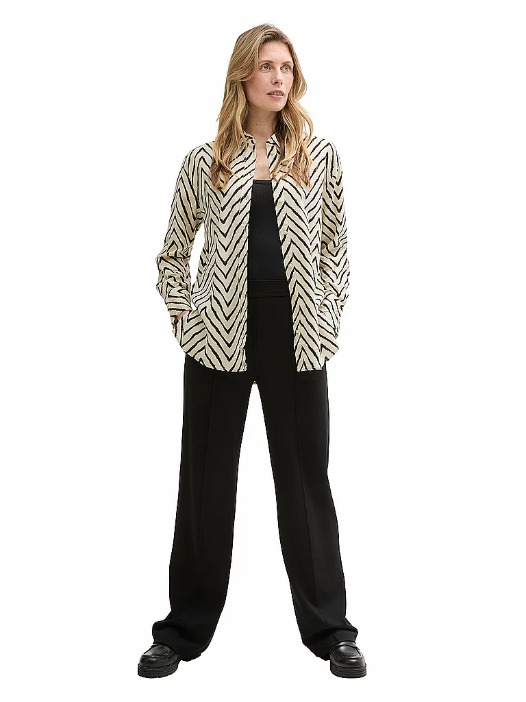 Tom Tailor Linen Blouse Natural Zig Zag 34 2